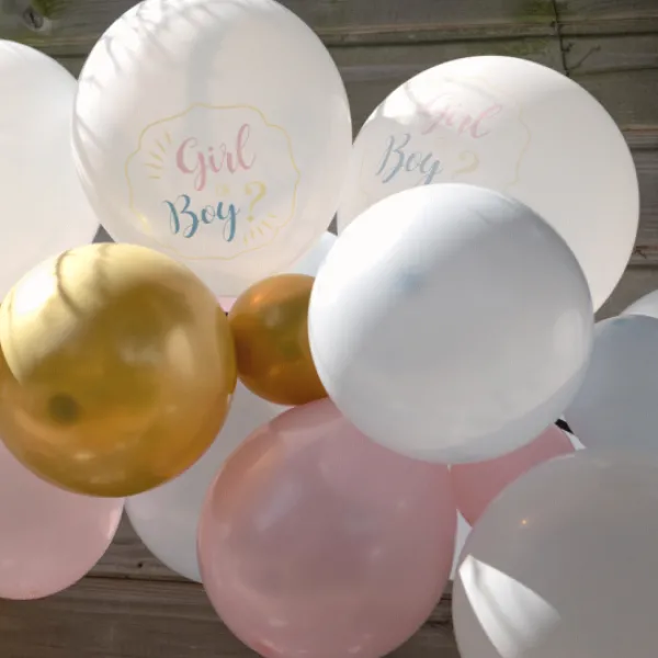 Hot Kit Arche De 50 Ballons Naissance Girl Or Boy & Rubans Theme Gender Reveal