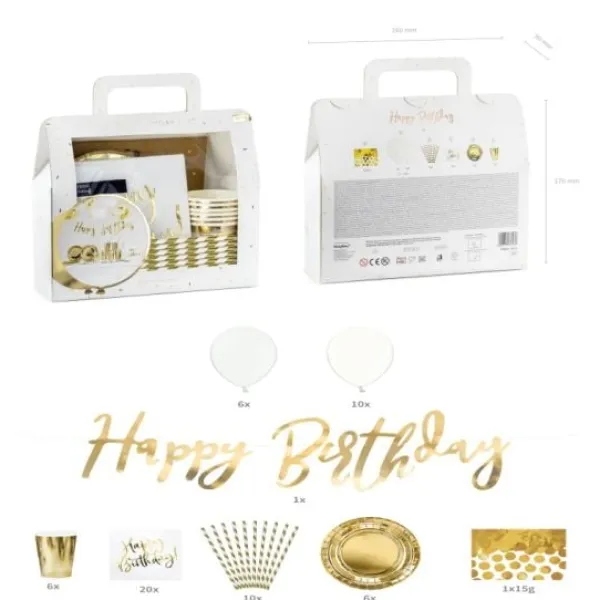 Hot Kit D Coration Anniversaire Happy Birthday Or 60 Pi Ces Theme Joyeux Anniversaire