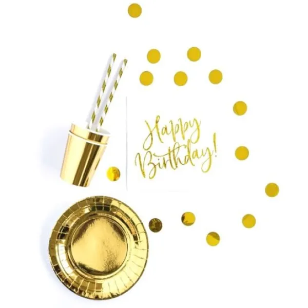 Hot Kit D Coration Anniversaire Happy Birthday Or 60 Pi Ces Theme Joyeux Anniversaire