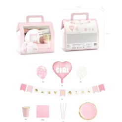 Online Kit D Coration F Te Naissance " Its A Girl " 49 Pi Ces Theme D Co Baby Shower