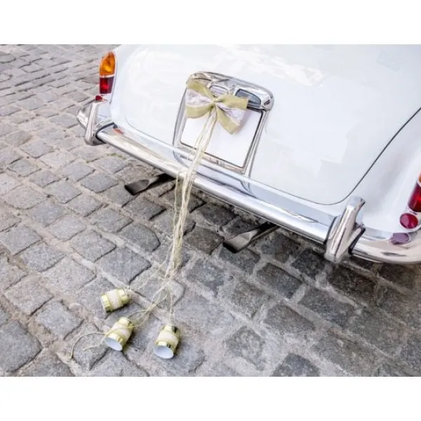 Clearance Kit De D Coration Voiture Jute Et Dentelle Theme Dentelle