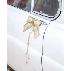 Clearance Kit De D Coration Voiture Jute Et Dentelle Theme Dentelle