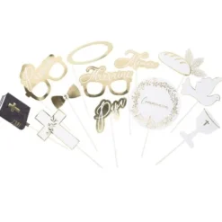 Kit Photobooth Pas Cher Communion Or X 12 Pi Ces Theme Communion