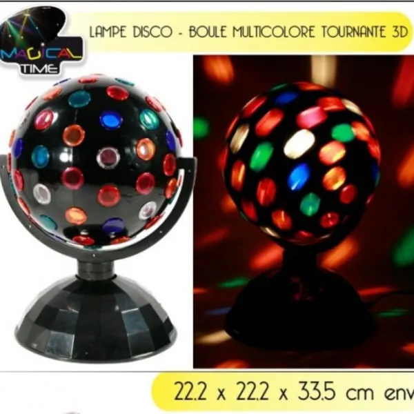 Badaboum Lampe Disco Boule Tournante Multicolore 3D Hot