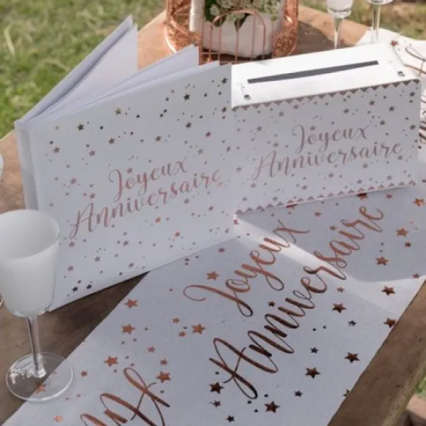Hot Livre D'Or Joyeux Anniversaire Rose Gold Theme Joyeux Anniversaire