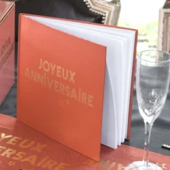 Discount Livre D'Or Joyeux Anniversaire Terracotta 24 Cm X 24 Cm - 20 Pages Theme Joyeux Anniversaire