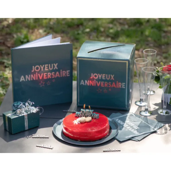 Hot Livre D'Or Joyeux Anniversaire Bleu Canard Theme Joyeux Anniversaire