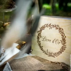 Online Livre D'Or Jute Couronne Vegetale Bois Theme Jute