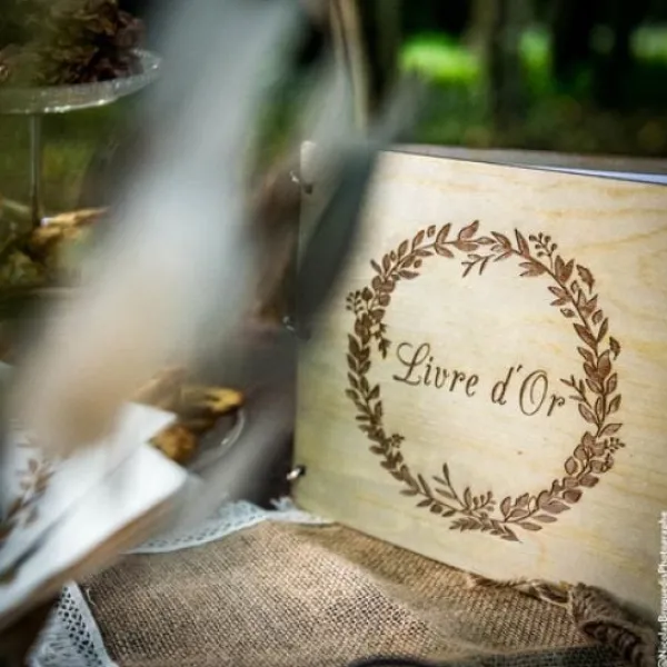 Online Livre D'Or Jute Couronne Vegetale Bois Theme Jute