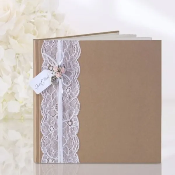 New Livre D'Or Mariage Jute Et Dentelle Theme Jute