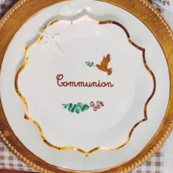 Lot De 8 Assiettes Carton Communion Theme Communion