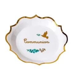 Lot De 8 Assiettes Carton Communion Theme Communion