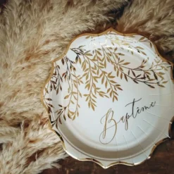 Lot De 8 Assiettes Carton Bapt Me Theme Bapteme