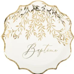 Lot De 8 Assiettes Carton Bapt Me Theme Bapteme