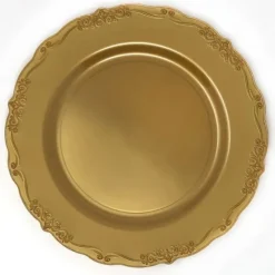 New Lot De 40 Assiettes En Plastique Gourmet Luxe Or Theme Eco-Responsable