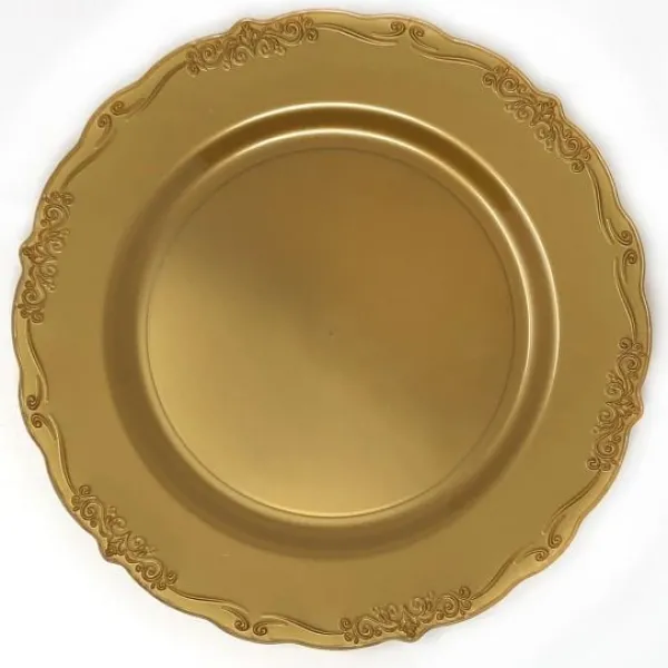 New Lot De 40 Assiettes En Plastique Gourmet Luxe Or Theme Eco-Responsable