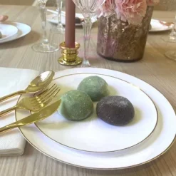 Clearance Lot De 16 Assiettes Plastique R Utilisables Gourmet Or Theme Eco-Responsable