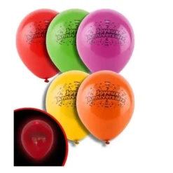 Lot De 5 Ballons Led Joyeux Anniversaire Theme Joyeux Anniversaire