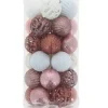 Badaboum Lot De 30 Boules De Noel Arabesque Rose Gold Et Blanc 4Cm