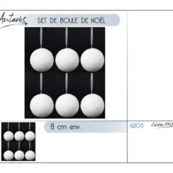 Badaboum Lot De 6 Boules De Noel Neige 8Cm Online
