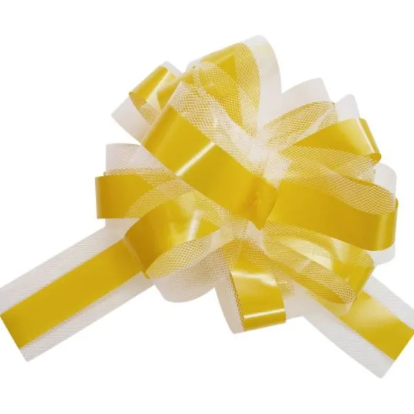 Badaboum Lot De 5 Grands Noeuds En Tulle Jaune 50Mm Hot