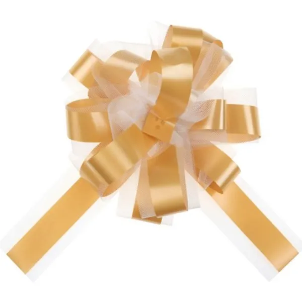 Badaboum Lot De 5 Grands Noeuds En Tulle Or 50Mm Hot