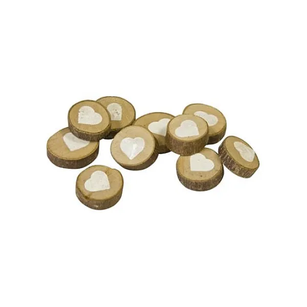 Badaboum Lot De 10 Mini Rondins De Bois Impression Coeur Online