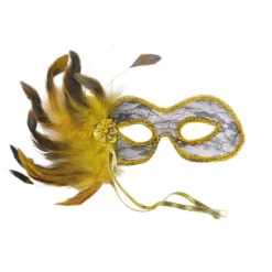 Badaboum Loup Dentelle Et Plumes Couleur Al Atoire