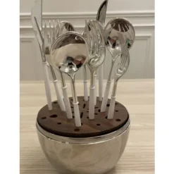 Best M Nag Re Plastique R Utilisable Gourmet Argent X 24 Pi Ces Theme Eco-Responsable