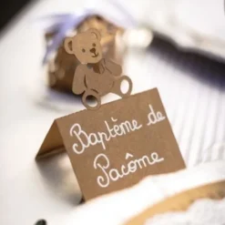 Online Marque Place Bapt Me Kraft Ourson X 20 Pi Ces Theme Bapteme