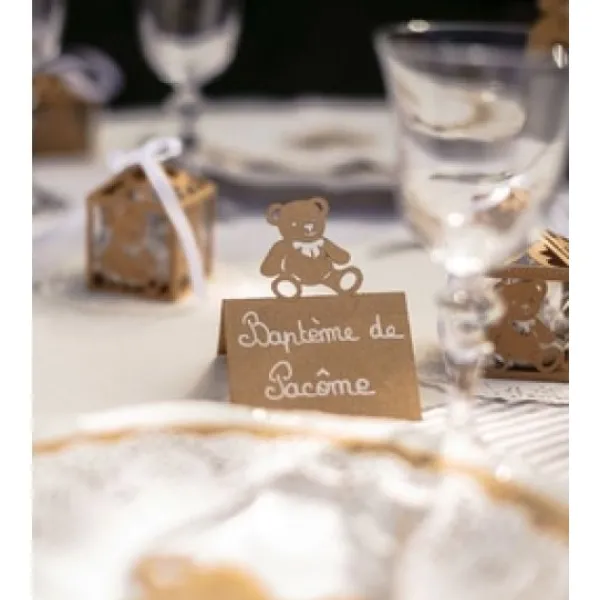 Online Marque Place Bapt Me Kraft Ourson X 20 Pi Ces Theme Bapteme
