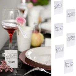 Clearance Marque Place Blanc Joyeux Anniversaire Blanc X 6 Pi Ces Theme Joyeux Anniversaire