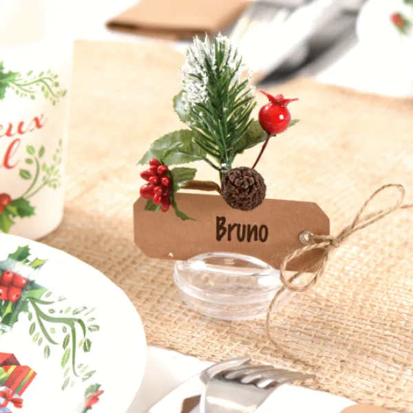 Badaboum Marque Place Mariage Rectangle En Kraft X12 Pi Ces