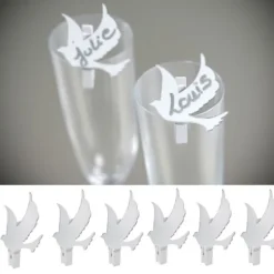 Marque Place Miroir Colombe Sur Pince X 6 Pi Ces Theme Colombe