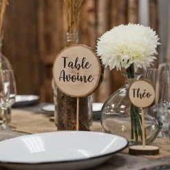 Badaboum Marque Place Rondin De Bois Sur Tige X 10 Pi Ces