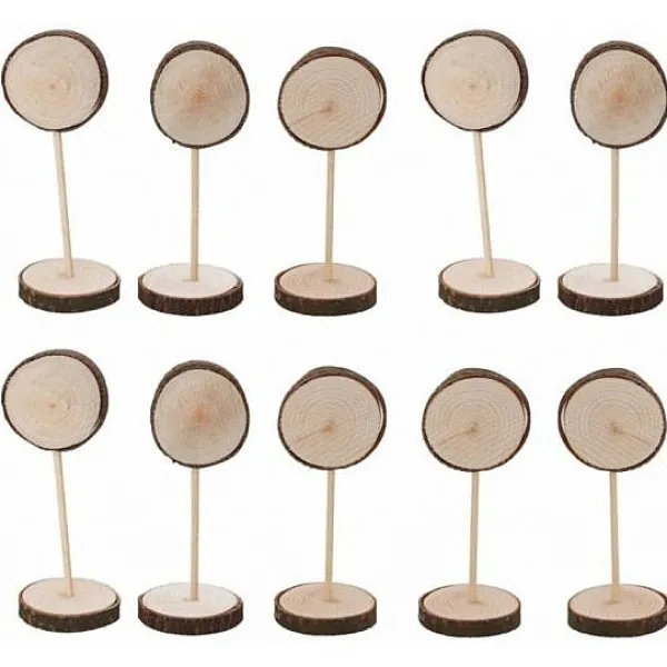 Badaboum Marque Place Rondin De Bois Sur Tige X 10 Pi Ces