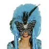 Badaboum Masque Paon Noir Et Argent Avec Plume De Paon