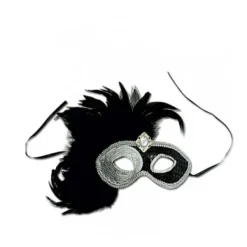 Badaboum Masque Silver Eye Avec Plumes