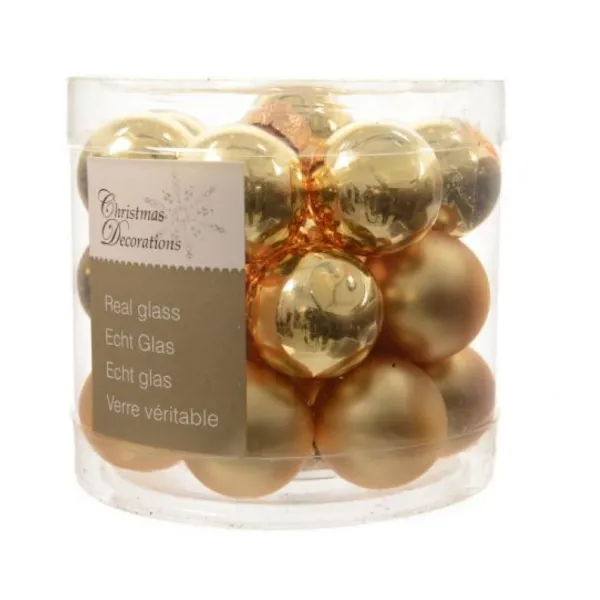 Badaboum Mini Boule De Noel En Verre Or X 24 Pi Ces Best