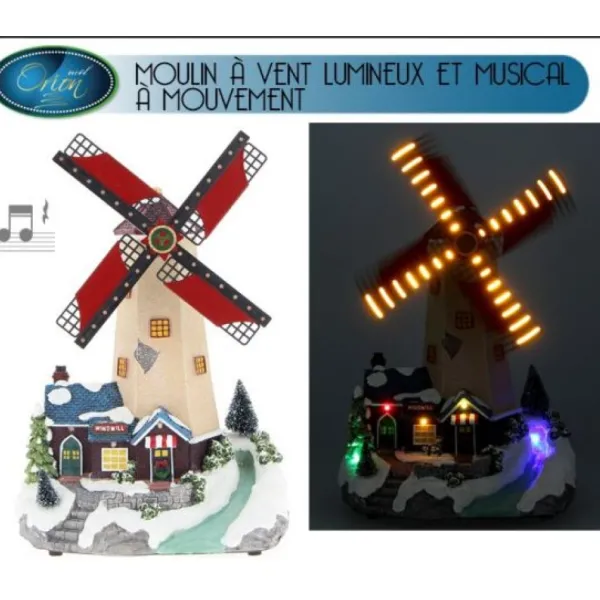 Badaboum Moulin A Vent Lumineux Et Musical Avec Mouvement Sale