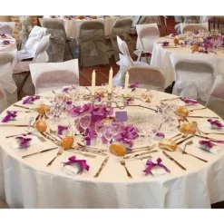 Badaboum Nappe Ronde 300Cm Blanche En Tissu Intisse