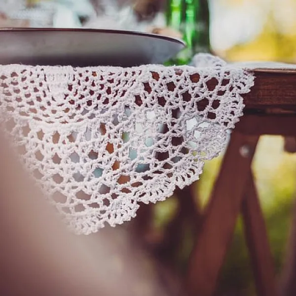 Badaboum Napperon Crochet Blanc 50Cm New