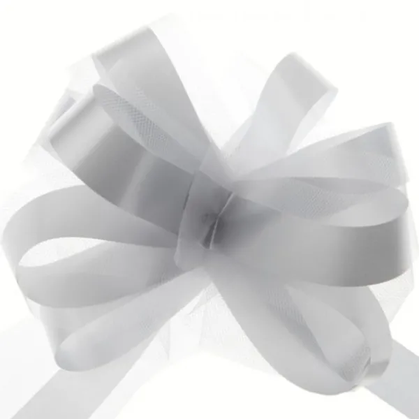 Badaboum Noeud Automatique En Tulle Argent X 5 Pi Ces Clearance