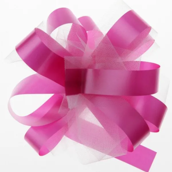 Badaboum Noeud Automatique En Tulle Fuchsia X 5 Pi Ces Discount