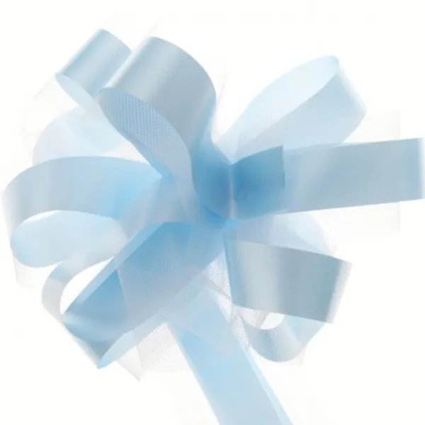 Badaboum Noeud Automatique En Tulle Bleu Ciel X 5 Pi Ces Sale