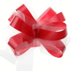 Badaboum Noeud Automatique En Tulle Rouge X 5 Pi Ces Discount