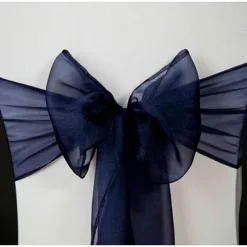 Badaboum Noeud De Chaise Mariage En Organza Bleu Marine Hot