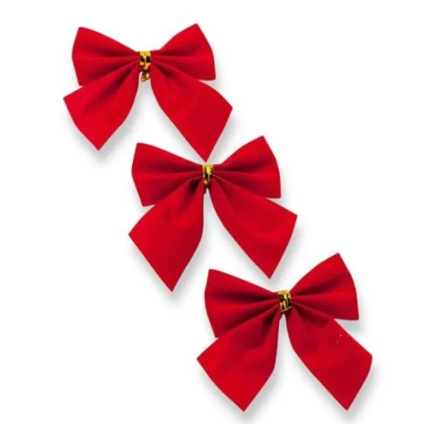 Badaboum Noeud De Noel Adh Sif Velours Rouge X 2 Pi Ces Best