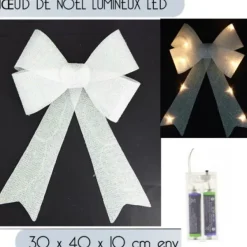 Badaboum Noeud De Noel Blanc Lumineux Led Best