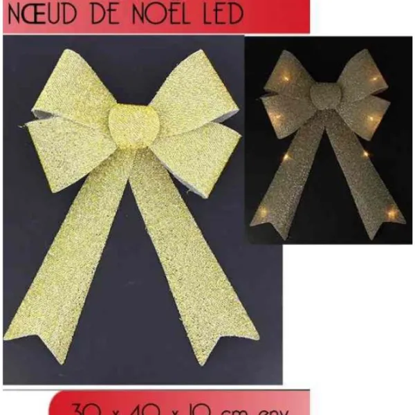 Badaboum Noeud De Noel Or Lumineux Led Clearance